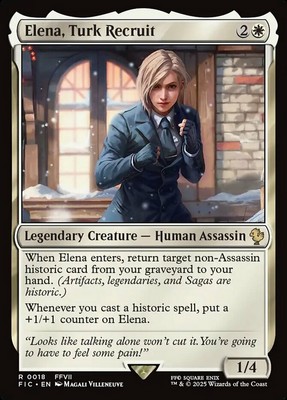 x1 Elena, Turk Recruit R MTG Commander: Final Fantasy M/NM, English