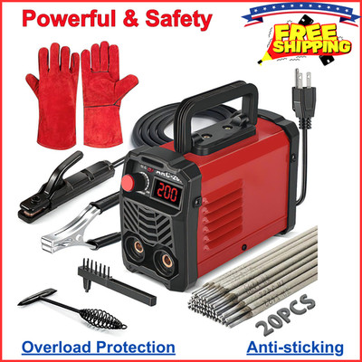 200 Amp Stick Welder Portable Inverter ARC Welding Machine 110V 1/16''-1/8'' Rod