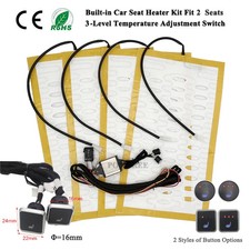 Built-In Car Seat Heater Kit Fit 2 Seats 12V Alloy Wire Heating Pads 3 Levels