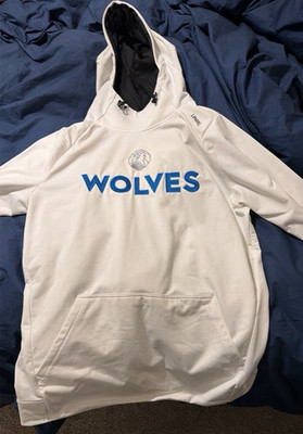 unrl x Timberwolves Men's White Pullover Hoodie L Regular Long Sleeve