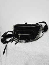STEVE MADDEN MAXIMA BAG BLACK W/SILVER HARDWARE FANTASTIC CONDITION!