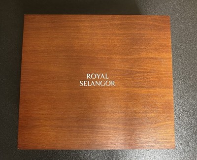 ROYAL SELANGOR PEWTER PAIR OF FOUR SEASONS COLLECTION CUPS IN WOODEN BOX