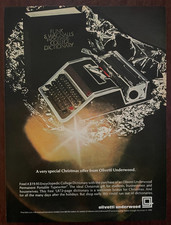 1968 Olivetti Underwood Typewriter Christmas Vintage Print Ad Funk & Wagnalls