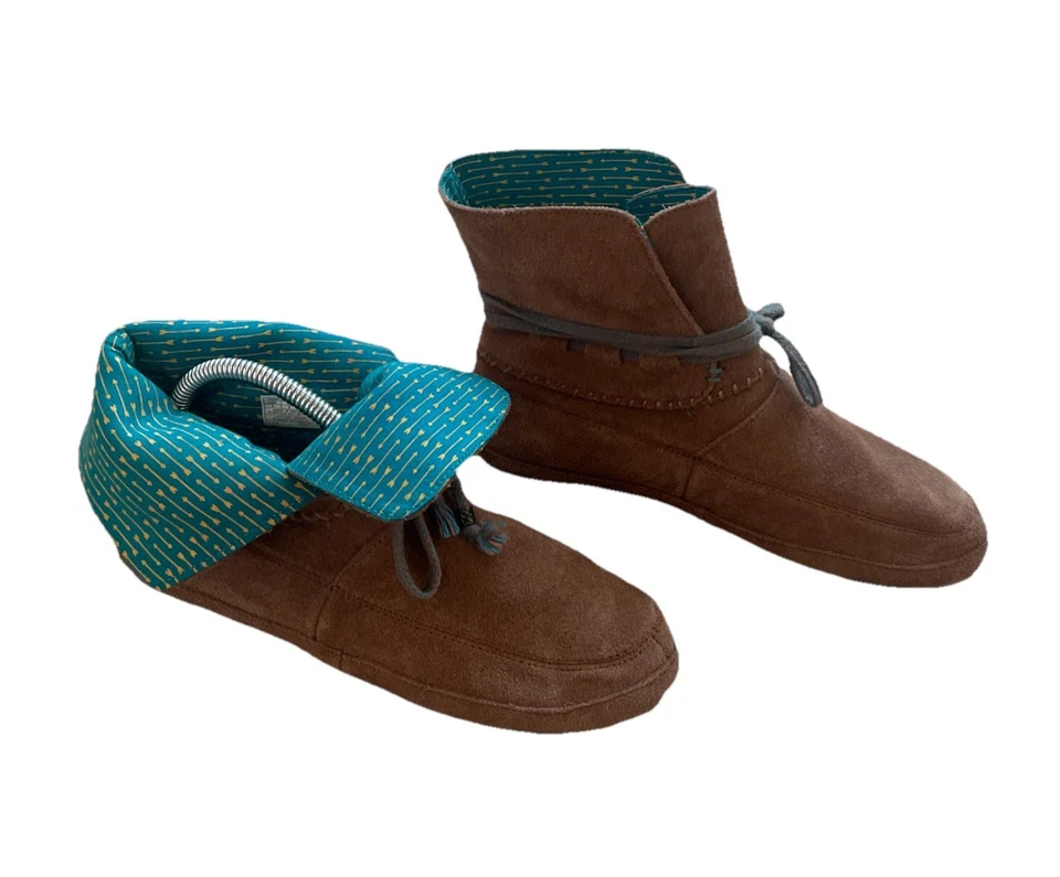 Sanuk падение верхний сложить над лодыжки ботинки женский размер 9 туфли желтовато-коричневый замши - Изображение 2 из 4