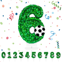 Geburtstagskerzen Zahlen 6,3D GrüN FußBall Geburtstagskerzen,GrüN Kerzen Geburts