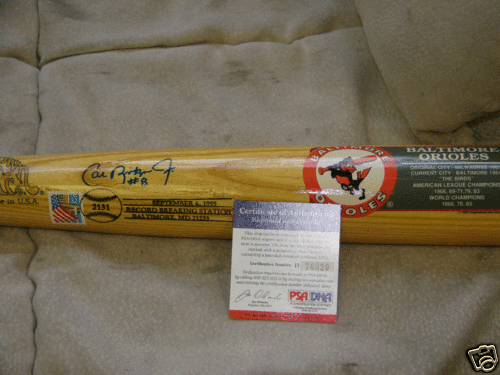 CAL RIPKEN JR AUTOGRAPH BAT BALTIMORE ORIOLES PSA - Picture 1 of 1