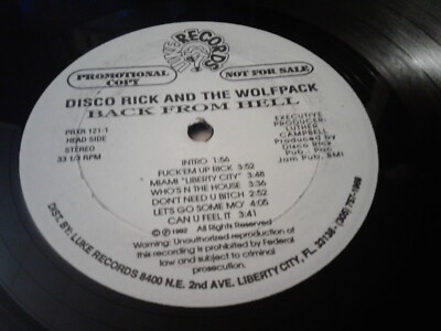洋楽 Disco Rick and the Wolf Pack Back DISCO RICK AND THE WOLF PACK ~ BACK FROM HELL ~ WHITE LABEL