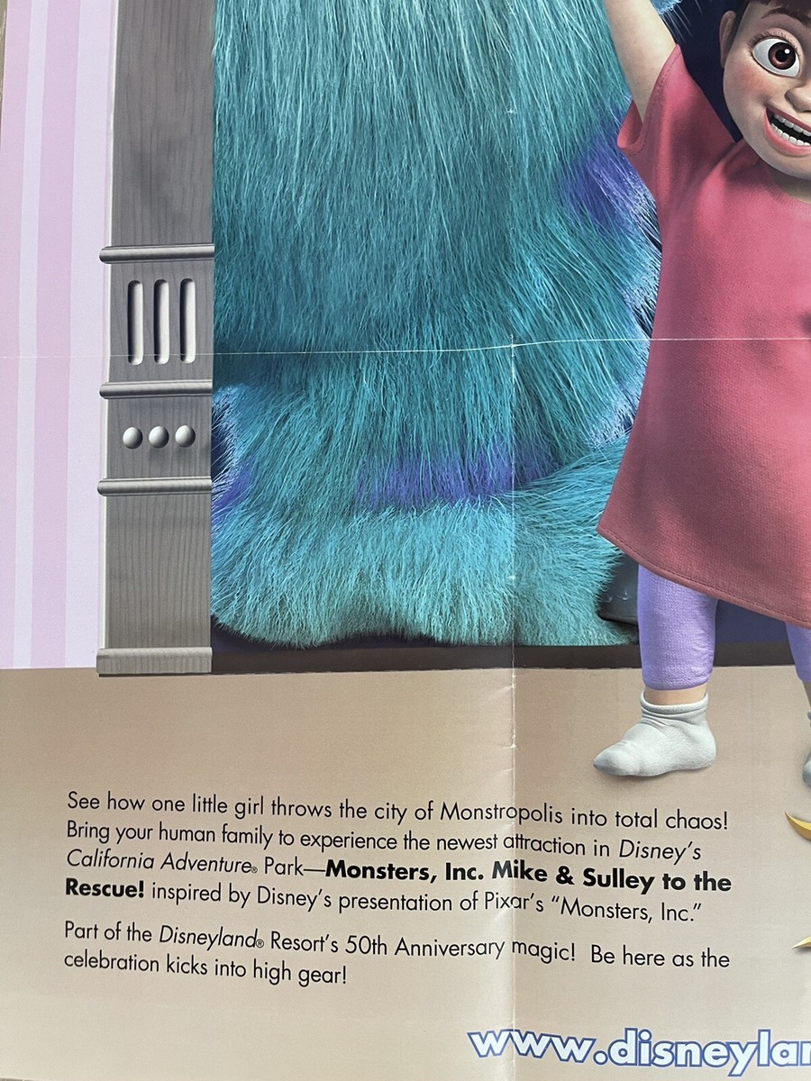 Monsters Inc. PROMO POSTER Disneyland 50th Anniversary