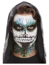 Skeleton Make Up Kit FULL Face Paint kit Mens Ladies Skull Fancy Dress