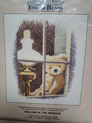 FADENBÄREN ''''William im Fenster'''' Diagramm nur Stickdesigns 