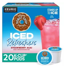 (59) K-Cup Pods The Original Donut Shop Iced Refreshers, Strawberry Açaí 5/2025