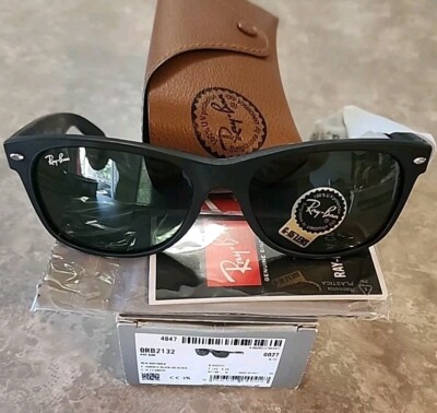 🔥 RAY BAN RB2132 646231 Rubber Black Square Unisex 55 mm