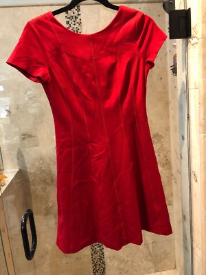 banana republic christmas dresses Banana Republic Red Ponte Short Sleeve Dress Xsp 2P Fit Flare Christmas  Worn 1x