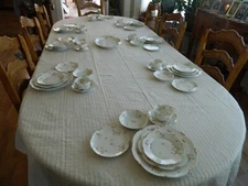 Haviland & Co. Limoges Schl. #463 Dinner Set for (8) w/ Platter Gold Daubs