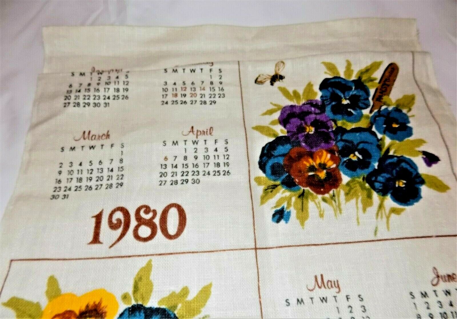 2-vintage-bob-goryl-stevens-linen-calendar-kitchen-tea-towel-bless-this-house-ebay