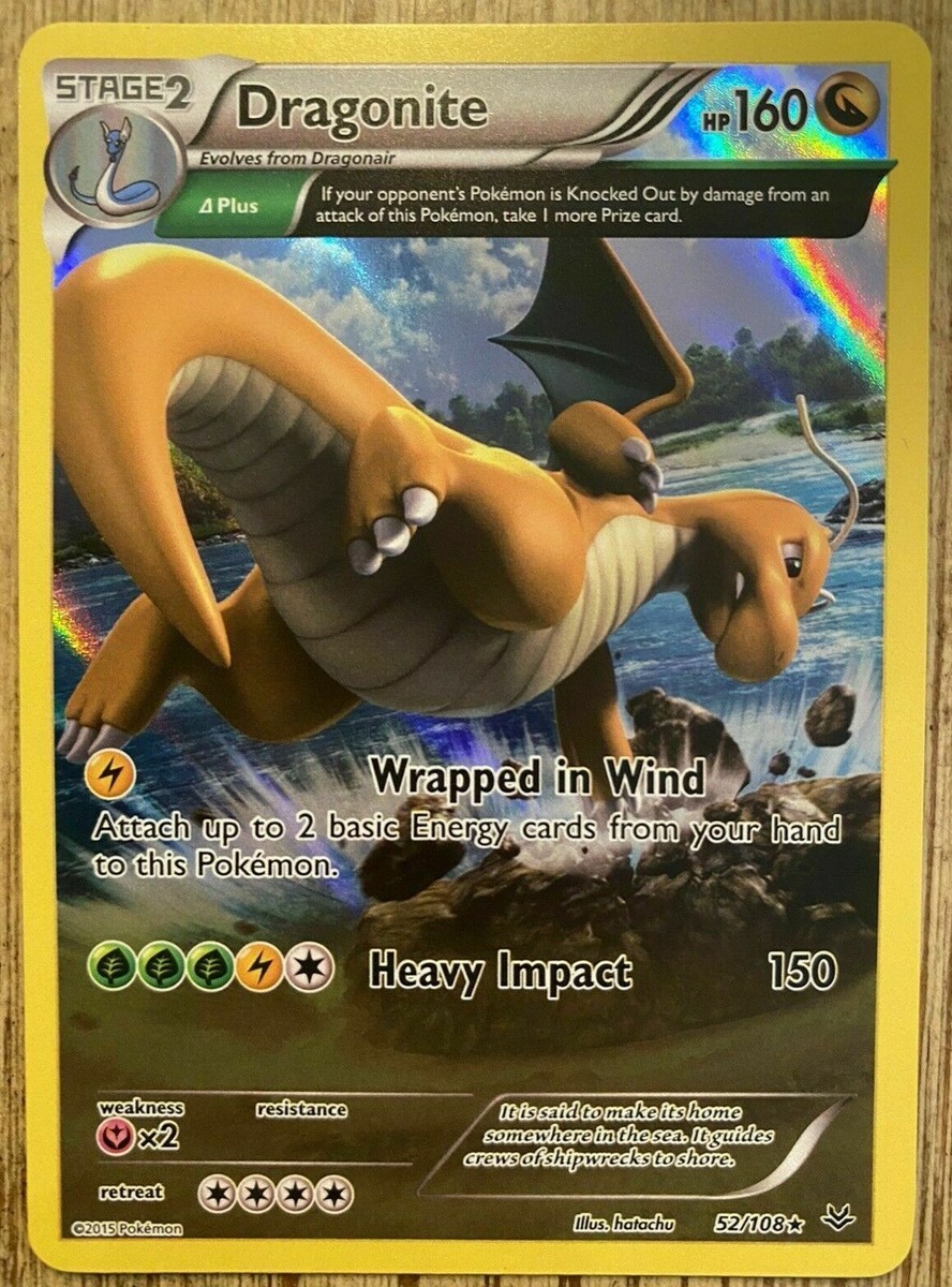 FULL ART HOLO Dragonite 52/108 Pokemon XY Roaring Skies