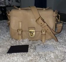 1695 Prada Vitello Daino Flap-Lock Messenger Bag Brown Crossbody