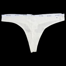 Gilly Hicks Hollister Ribbed Cotton Blend Thong White X-Large 16 UK Knickers XL