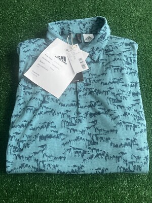 NEW ADIDAS Go-To Print Polo Golf Shirt, Men's Medium 2023, Actic Fusion, NCM45