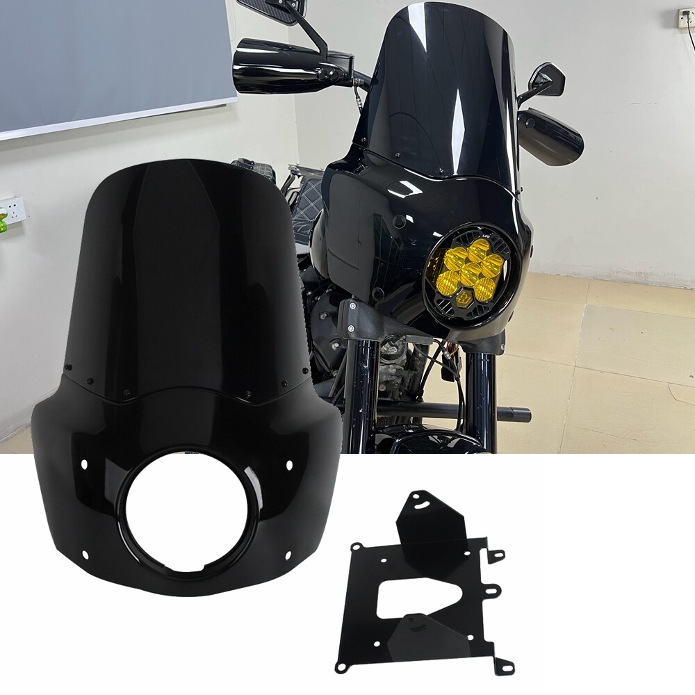 15"" Windshield Fairing w/Brackets for BAJA LP6 LED Lights For Harley FXFBS FXFB