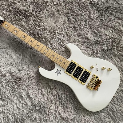 Custom Jersey Star ST Electric Guitar 6Strings Gold Parts Floyd Rose Bridge