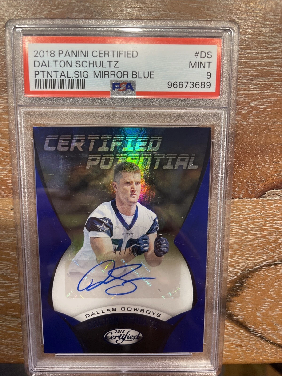 Dalton Schultz Panini Certified Certified Potential Signatures #DS Mirror Blue