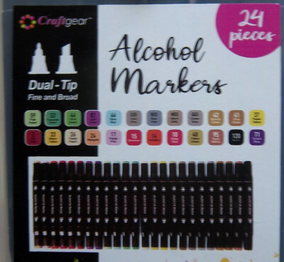 24 craft gear craftgear dual tip alcohol art markers case