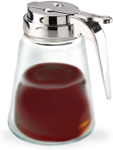 Glass Bottle Syrup Pitcher Honey Maple Syrup Dispenser Retracting Spout 12 Oz - Picture 2 of 6