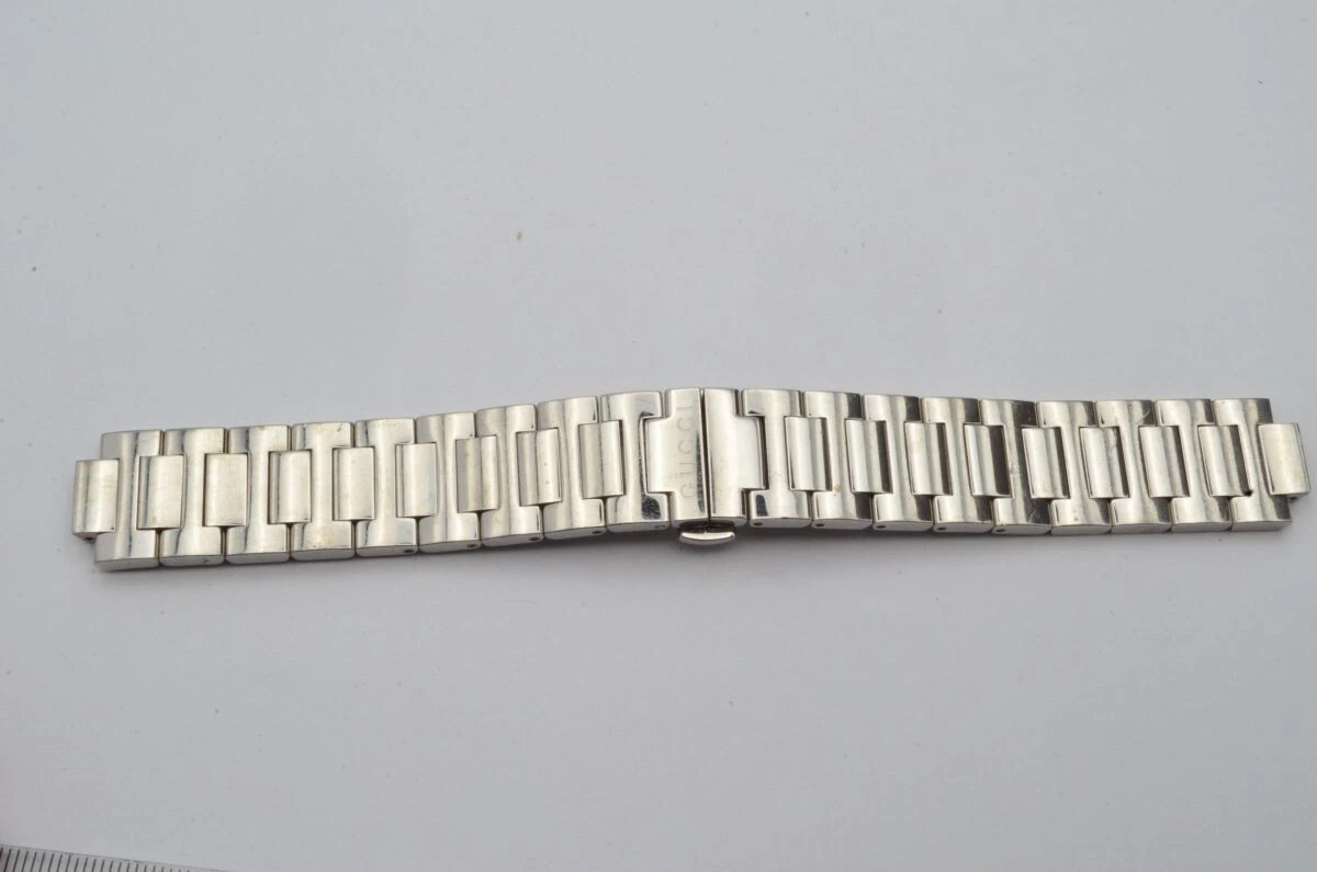 Gucci Vintage Pulsera Brazalete 18MM Acero Brazalete Hermosa Estado 2