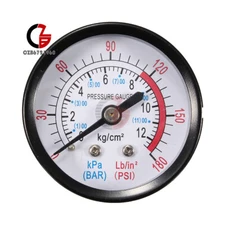 1/4 1/8 BSP Air Compressor Male Threaded 0-180PSI 0-12Kg/cm2 Pressure Gauge