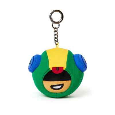 OFFICIAL BRAWL STARS ADORABLE LEON FACE BAG CHARM KEYCHAIN, AUTHENTIC, BRAND NEW