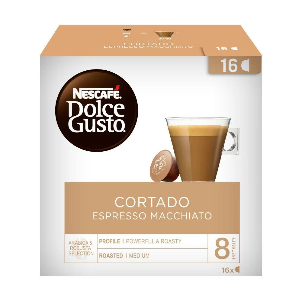 Café cortado estuche 16 cápsulas compatibles con máquinas Dolce