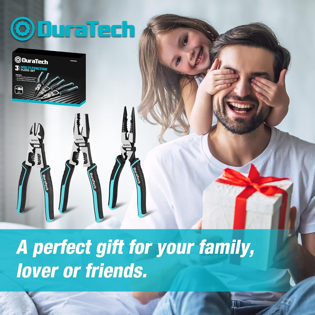 DURATECH 3-Piece Pliers Set - 6-in-1 Wire Stripper/Crimper/Cutter, 8.5" Linesman, Needle Nose & Side Cutters - View #12