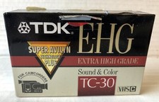 TDK E-HG TC-30 Extra High Grade VHS-C Camcorder Tape SEALED NEW