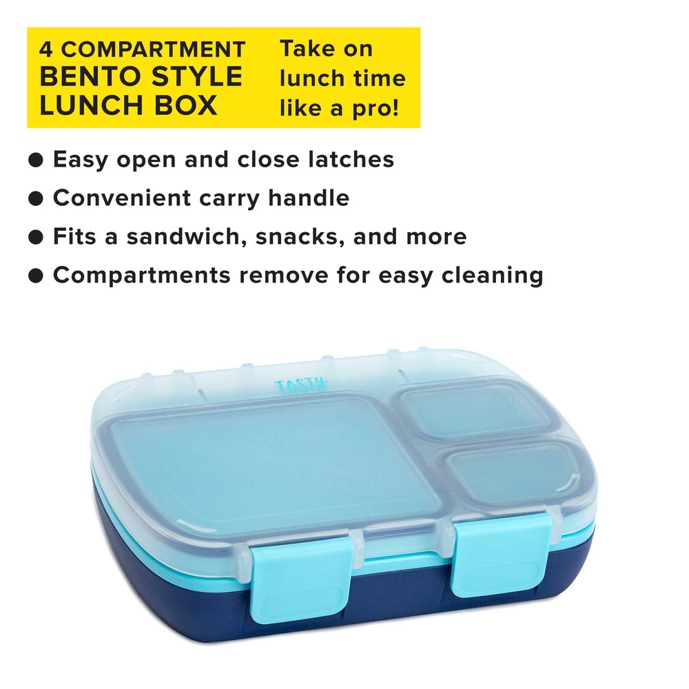 Kids & Adults Bento Lunch Box with Removable Tray and Handle in Blue  