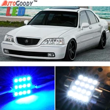 9 x Premium Blue LED Lights Interior Package Deal for Acura RL 1999-2004 + Tool