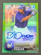 David Denson 2016 Bowman Chrome 1st Bowman Green Auto #ed 99/99