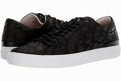 NEW $208 BLACKSTONE RM11 Black Leather Terrazzo Print