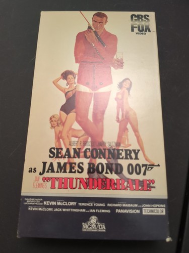 1984 CBS Fox Video Sean Connery James Bond 007 Thunderball VHS Rare