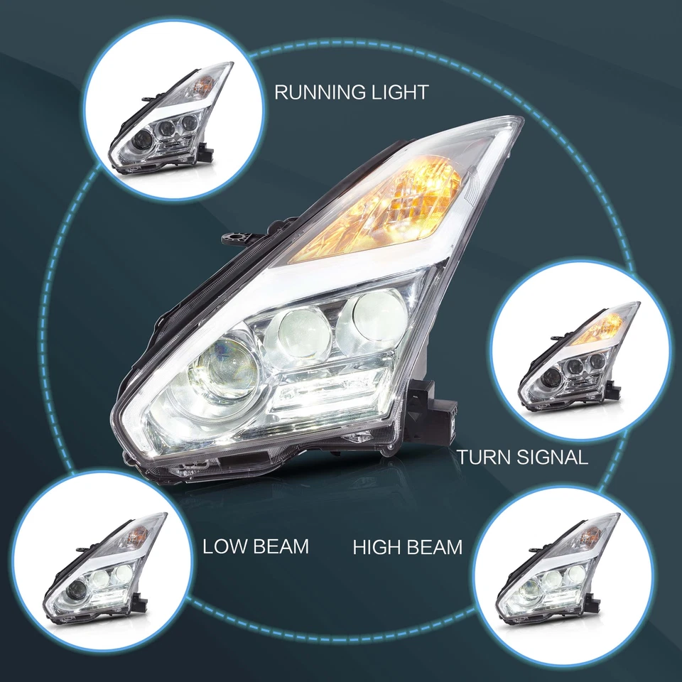 Faros LED DRL para Nissan GTR R35 09-22 actualización 09-16 a 17+ luces delanteras L+R Foto 2 de 4