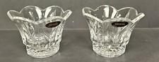 Crystal Candle Holders 24% Lead Made In USA 3" Tall Set Of 2