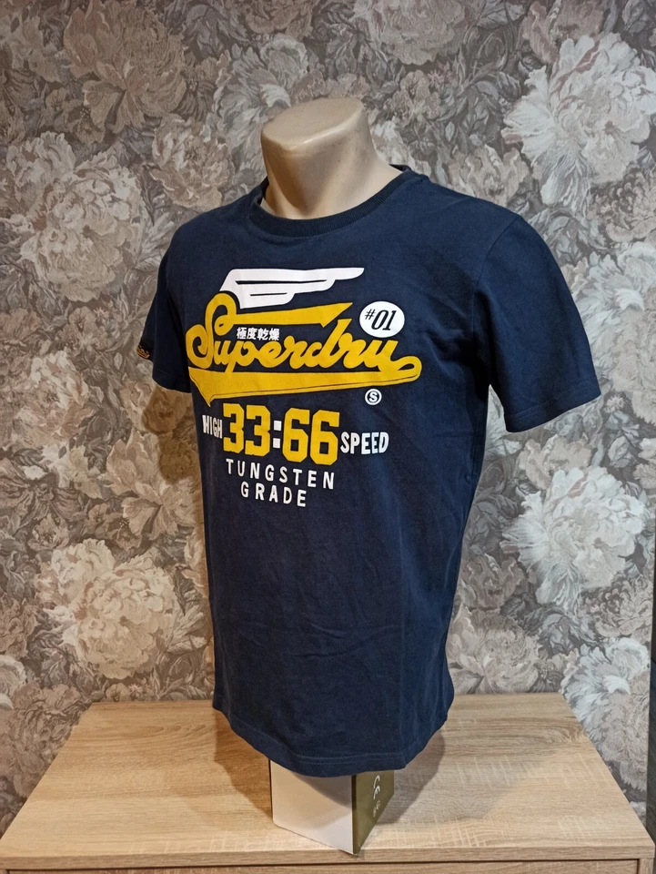 Superdry  Men's  t-Shirt size M blue white yellow Logo - Image 4 of 4