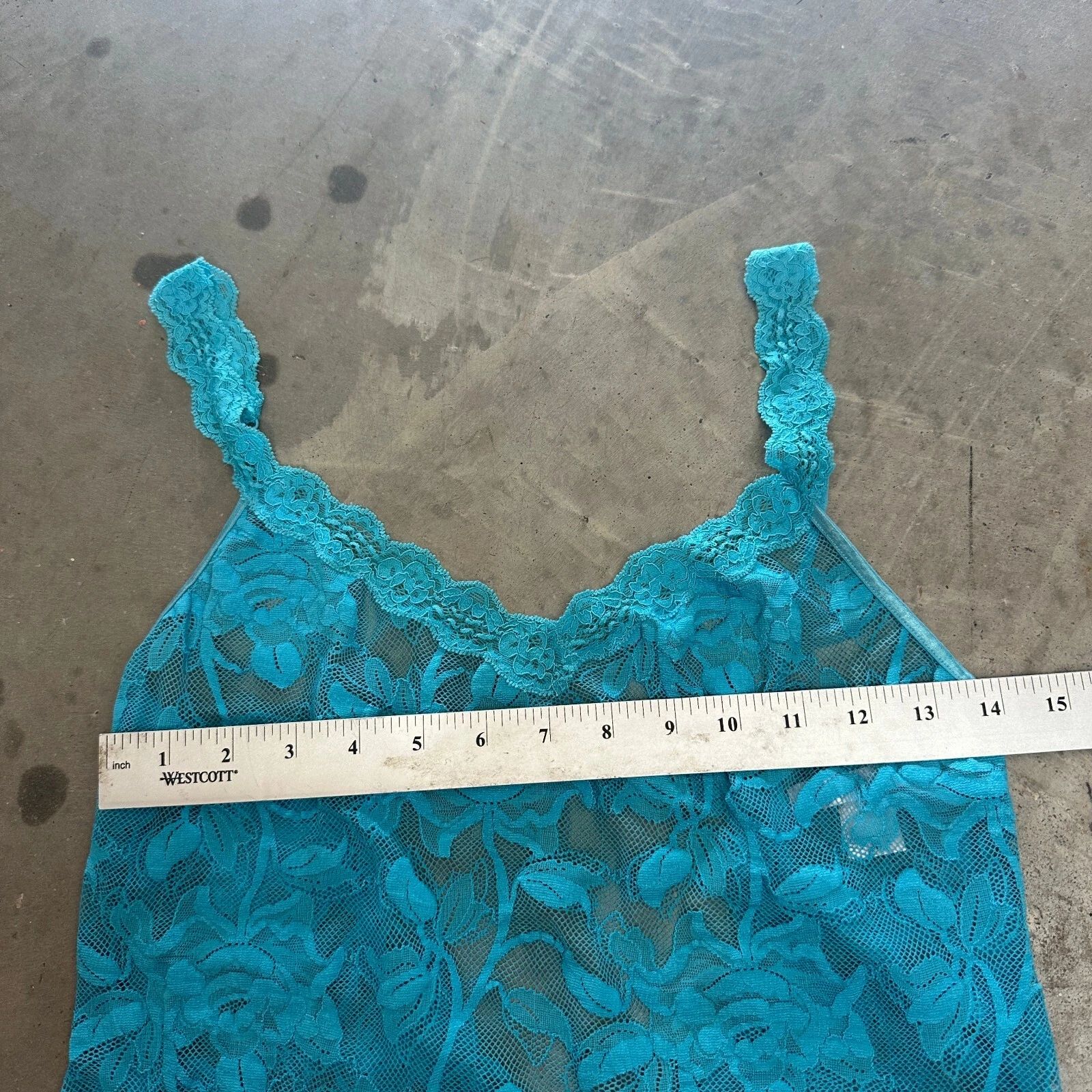 UNDERCOVER Camicia da notte vintage Victoria's Secret slip dress donna M blu pizzo floreale