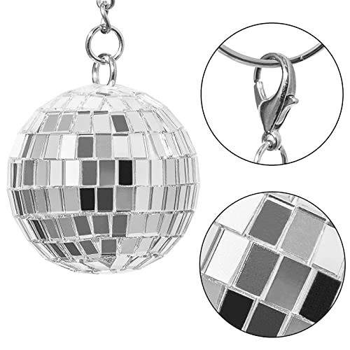 12 Pcs Mirror Disco Ball Keychain Glitter Keychains Bulk Favors Mini