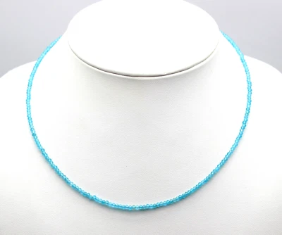 Apatita Cadena de Piedra Preciosa Feingeschliffen Azul de Cielo Facetadas Collar - Imagen 1 de 3