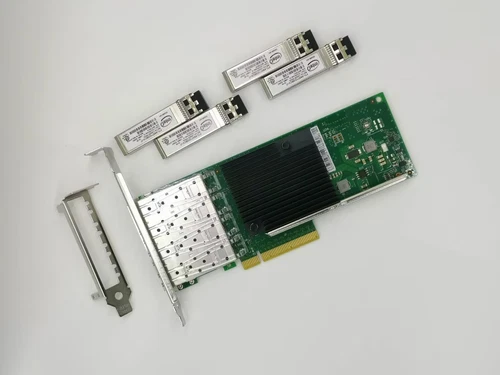 Intel 10Gbps PCI-e(3.0) x8 X710-DA4 Ethernet Server Adapter & Intel 850nm Module - Picture 1 of 7
