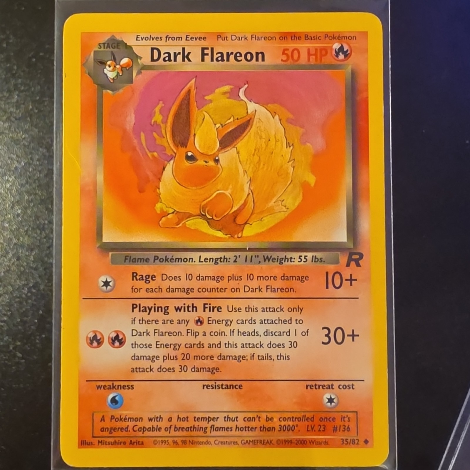 Dark Flareon 35/82 Team Rocket Non-Holo -MP