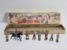 1950s Crescent Toys Cowboys Figures Set w/ Original Box Made in England Vintage