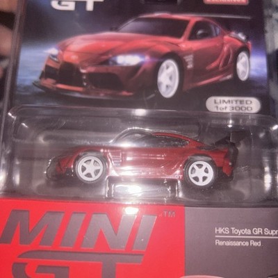 1:64 MINI GT #265 HKS Toyota GR Supra Renaissance Red Diecast