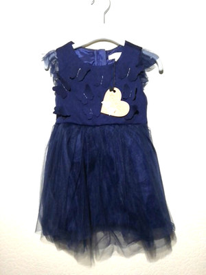 Mädchen Kleid Fit Flair Lucie et Coco Spitze Blau Partykleider Boutique